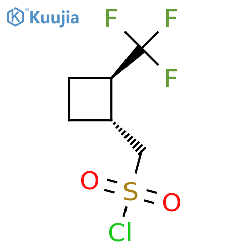 [(1R,2R)-2-(Trifluoromethyl)cyclobutyl]methanesulfonyl chloride structure