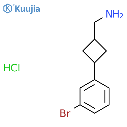 1-3-(3-bromophenyl)cyclobutylmethanamine hydrochloride, Mixture of diastereomers structure