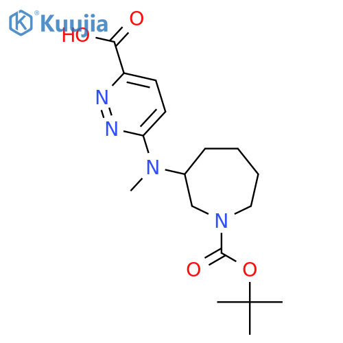 6-({1-[(Tert-butoxy)carbonyl]azepan-3-yl}(methyl)amino)pyridazine-3-carboxylic acid structure