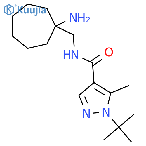 N-(1-aminocycloheptyl)methyl-1-tert-butyl-5-methyl-1H-pyrazole-4-carboxamide structure