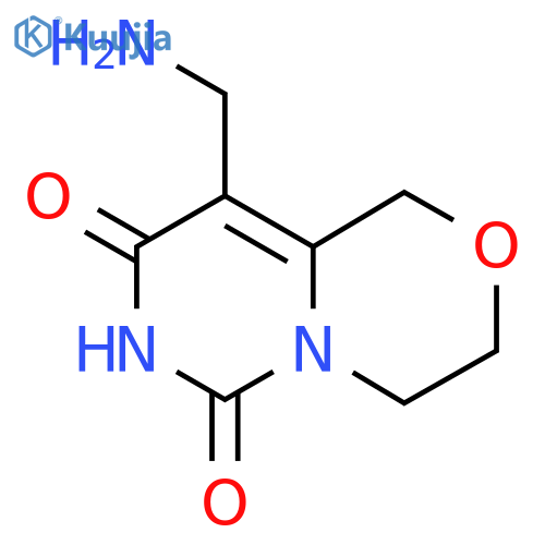9-(aminomethyl)-1H,3H,4H,6H,7H,8H-pyrimido4,3-c1,4oxazine-6,8-dione structure