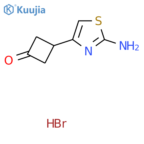 3-(2-Amino-1,3-thiazol-4-yl)cyclobutan-1-one hydrobromide structure