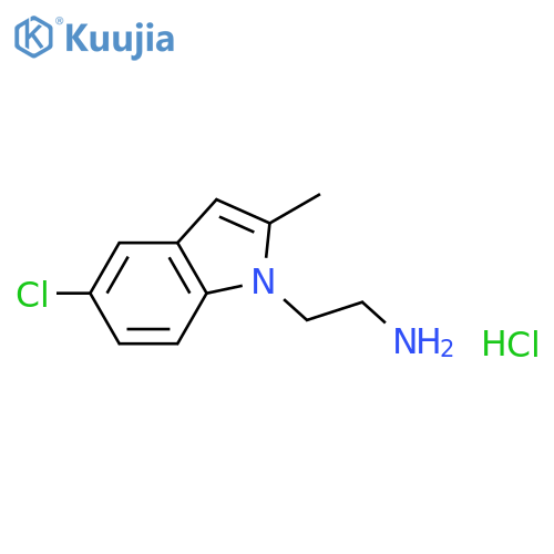 2-(5-chloro-2-methyl-1H-indol-1-yl)ethan-1-amine hydrochloride structure