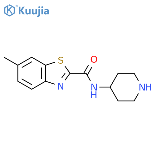 6-methyl-N-(piperidin-4-yl)-1,3-benzothiazole-2-carboxamide structure
