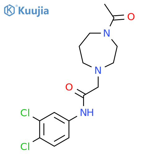 2-(4-acetyl-1,4-diazepan-1-yl)-N-(3,4-dichlorophenyl)acetamide structure