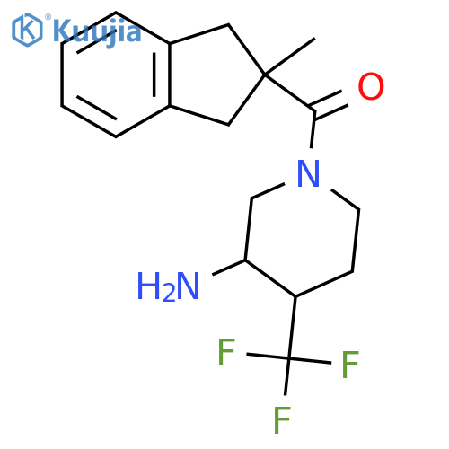 1-(2-methyl-2,3-dihydro-1H-indene-2-carbonyl)-4-(trifluoromethyl)piperidin-3-amine structure