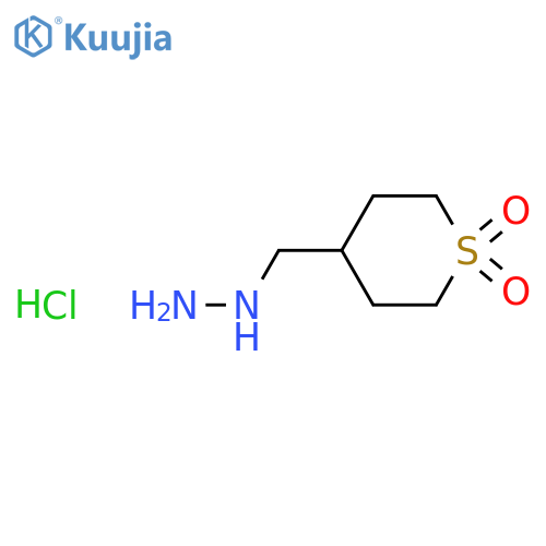 4-(hydrazinylmethyl)-1lambda6-thiane-1,1-dione hydrochloride structure