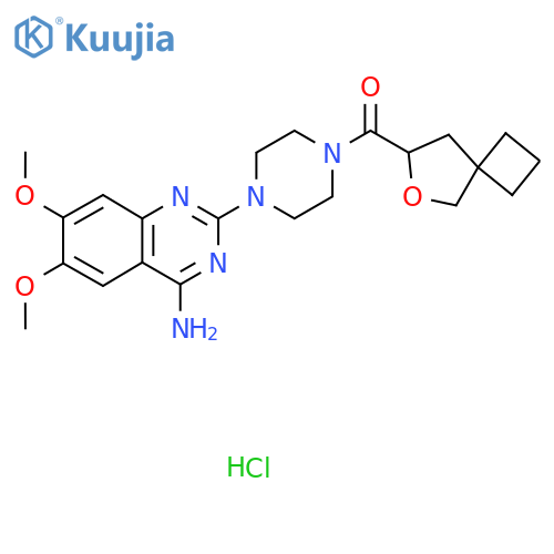 6,7-dimethoxy-2-(4-{6-oxaspiro3.4octane-7-carbonyl}piperazin-1-yl)quinazolin-4-amine hydrochloride structure