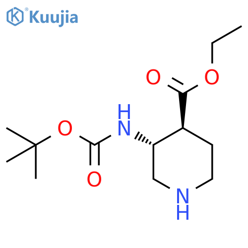 (3R,4S)-3-tert-Butoxycarbonylamino-piperidine-4-carboxylic acid ethyl ester structure