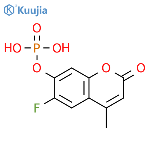 2H-1-Benzopyran-2-one, 6-fluoro-4-methyl-7-(phosphonooxy)- structure