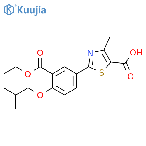 5-Thiazolecarboxylic acid, 2-[3-(ethoxycarbonyl)-4-(2-methylpropoxy)phenyl]-4-methyl- structure