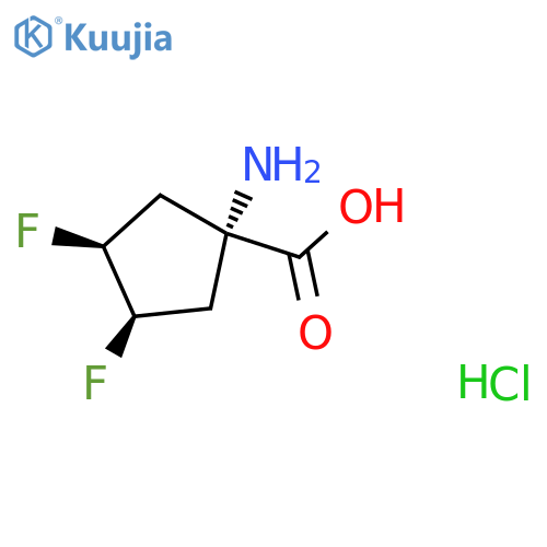 rel-(1r,3R,4S)-1-amino-3,4-difluorocyclopentane-1-carboxylic acid hydrochloride structure