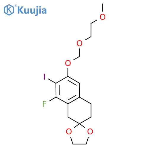 8'-Fluoro-7'-iodo-6'-(2-methoxyethoxymethoxy)spiro[1,3-dioxolane-2,2'-tetralin] structure