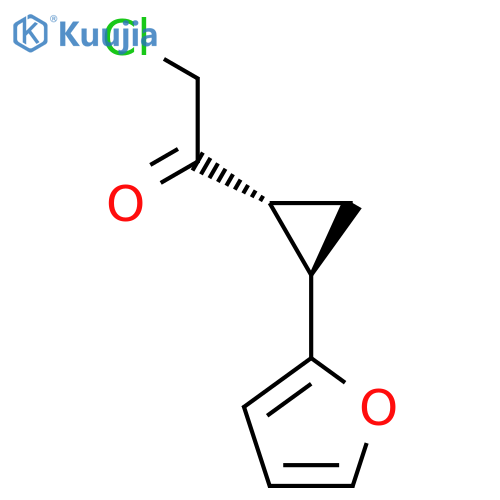 rac-2-chloro-1-(1R,2R)-2-(furan-2-yl)cyclopropylethan-1-one structure