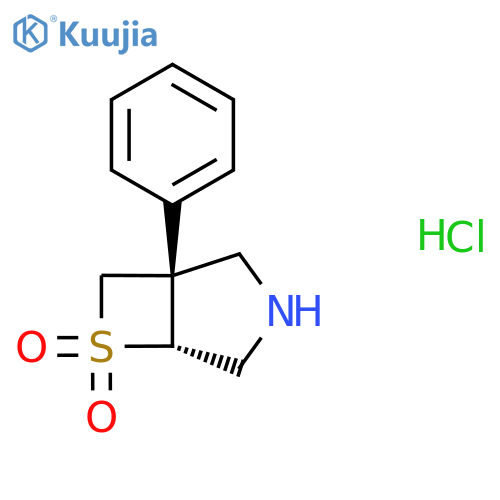 rac-(1R,5S)-1-phenyl-6??-thia-3-azabicyclo3.2.0heptane-6,6-dione hydrochloride structure