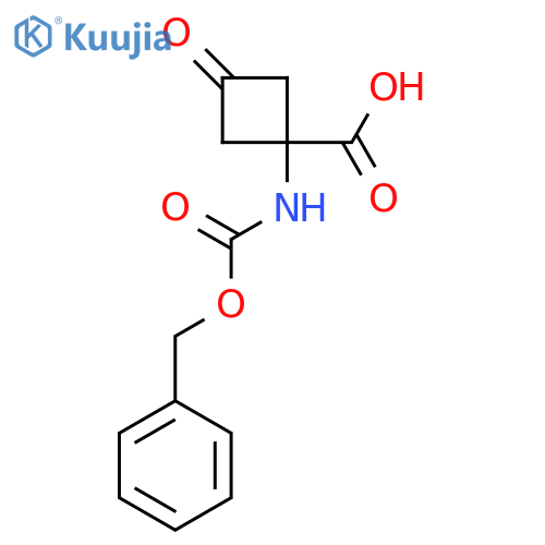 1-{(benzyloxy)carbonylamino}-3-oxocyclobutane-1-carboxylic acid structure
