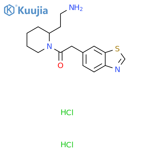 1-2-(2-aminoethyl)piperidin-1-yl-2-(1,3-benzothiazol-6-yl)ethan-1-one dihydrochloride structure