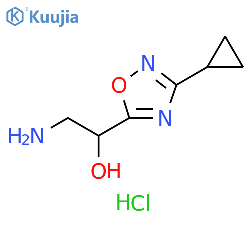 2-amino-1-(3-cyclopropyl-1,2,4-oxadiazol-5-yl)ethan-1-ol hydrochloride structure