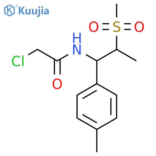2-Chloro-N-[1-(4-methylphenyl)-2-methylsulfonylpropyl]acetamide structure