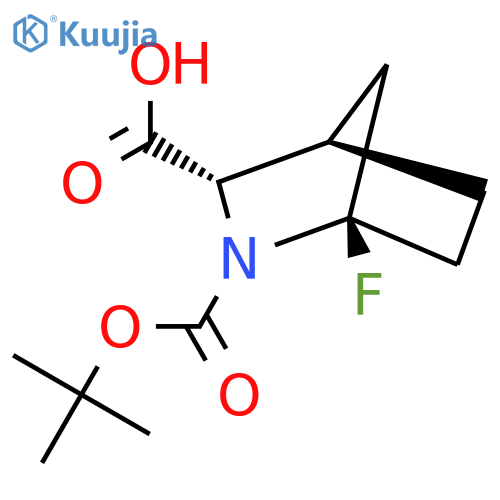 rac-(1R,3S,4R)-2-(tert-butoxy)carbonyl-1-fluoro-2-azabicyclo2.2.1heptane-3-carboxylic acid structure