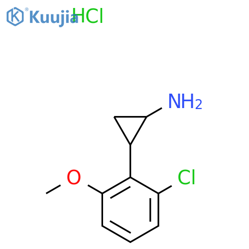 2-(2-Chloro-6-methoxyphenyl)cyclopropan-1-amine hydrochloride structure