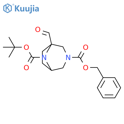 O3-benzyl O8-tert-butyl 1-formyl-3,8-diazabicyclo[3.2.1]octane-3,8-dicarboxylate structure