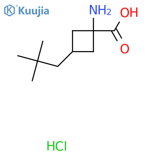 1-Amino-3-(2,2-dimethylpropyl)cyclobutane-1-carboxylic acid;hydrochloride structure