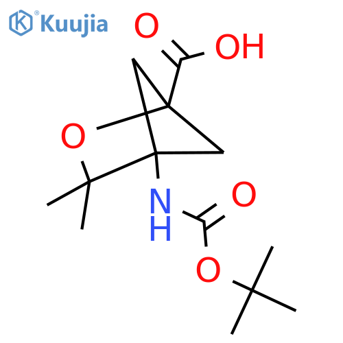 4-{(tert-butoxy)carbonylamino}-3,3-dimethyl-2-oxabicyclo2.1.1hexane-1-carboxylic acid structure