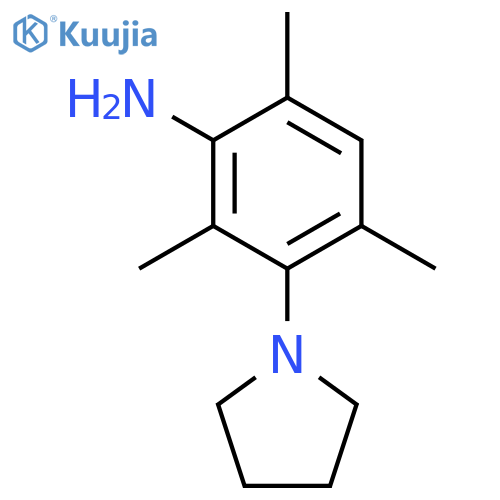 Benzenamine, 2,4,6-trimethyl-3-(1-pyrrolidinyl)- structure