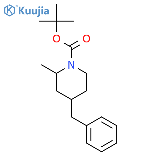1-Piperidinecarboxylic acid, 2-methyl-4-(phenylmethyl)-,1,1-dimethylethyl ester structure
