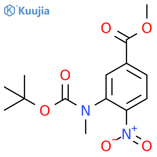 methyl 3-{(tert-butoxy)carbonyl(methyl)amino}-4-nitrobenzoate structure
