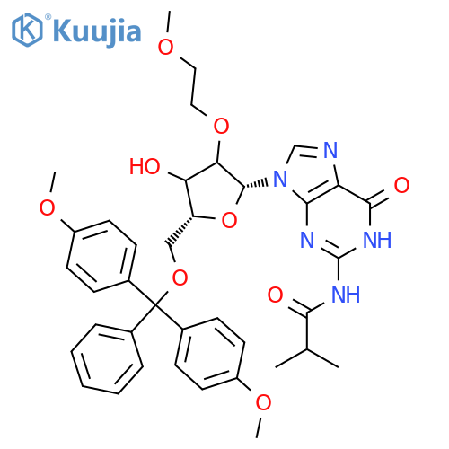 5'-O-Bis(4-methoxyphenyl)phenylmethyl-2'-O-(2-methoxyethyl)-N-(2-methyl-1-oxopropyl)guanosine structure