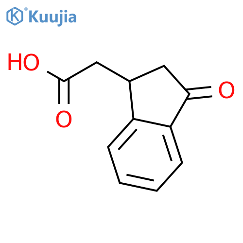 2-(3-Oxo-2,3-dihydro-1H-inden-1-yl)acetic acid structure