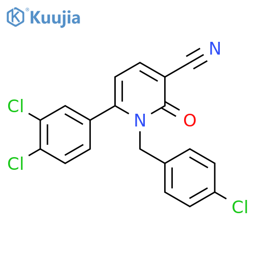 1-(4-CHLOROBENZYL)-6-(3,4-DICHLOROPHENYL)-2-OXO-1,2-DIHYDRO-3-PYRIDINECARBONITRILE structure