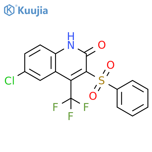 6-Chloro-3-(phenylsulfonyl)-4-(trifluoromethyl)-2(1H)-quinolinone structure