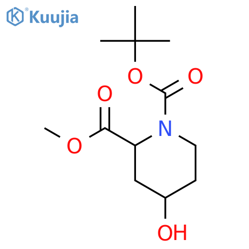 1-tert-butyl 2-methyl (2S,4R)-4-hydroxypiperidine-1,2-dicarboxylate structure
