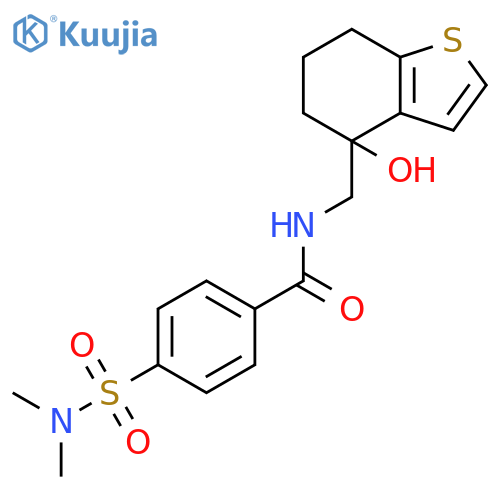 4-(dimethylsulfamoyl)-N-[(4-hydroxy-4,5,6,7-tetrahydro-1-benzothiophen-4-yl)methyl]benzamide structure