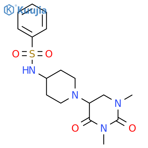 N-[1-(1,3-dimethyl-2,4-dioxo-1,2,3,4-tetrahydropyrimidin-5-yl)piperidin-4-yl]benzenesulfonamide structure
