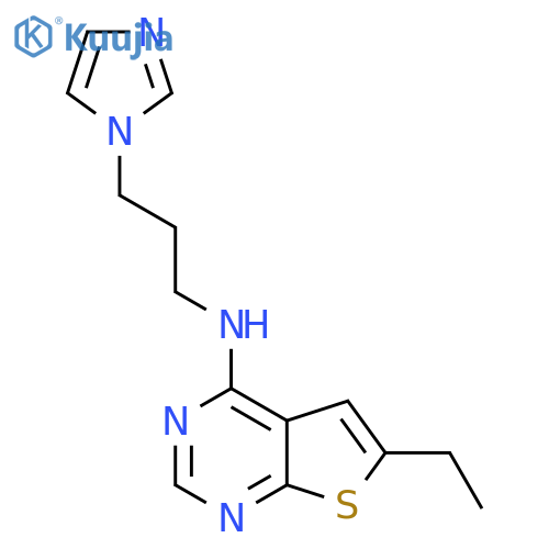 6-ethyl-N-[3-(1H-imidazol-1-yl)propyl]thieno[2,3-d]pyrimidin-4-amine structure
