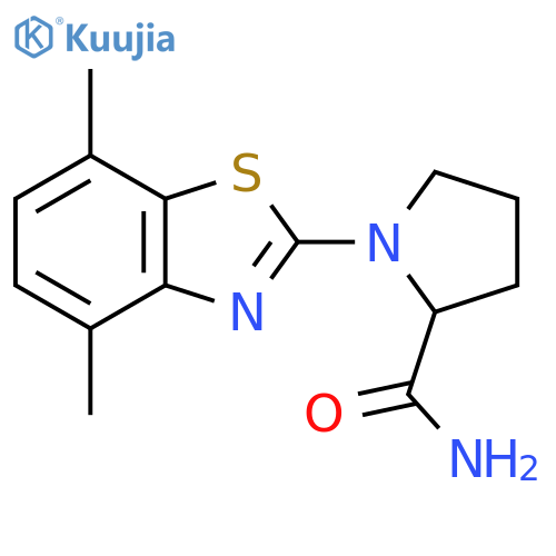 1-(4,7-Dimethyl-1,3-benzothiazol-2-yl)pyrrolidine-2-carboxamide structure