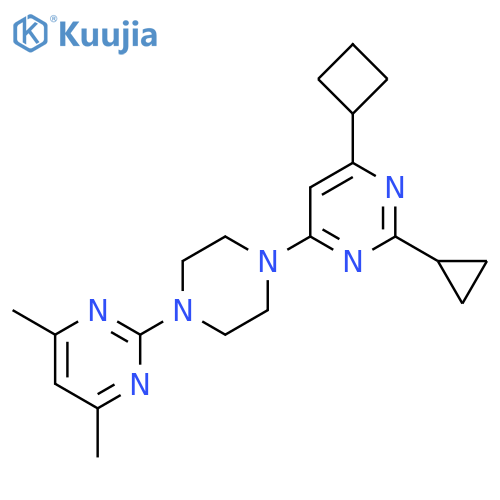 4-Cyclobutyl-2-cyclopropyl-6-[4-(4,6-dimethylpyrimidin-2-yl)piperazin-1-yl]pyrimidine structure
