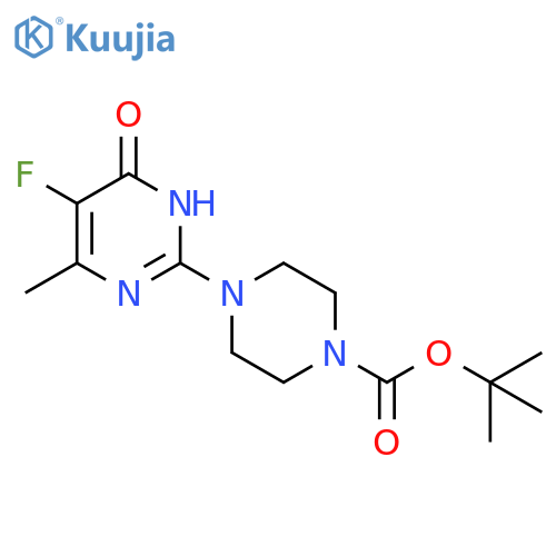 tert-butyl 4-(5-fluoro-4-methyl-6-oxo-1,6-dihydropyrimidin-2-yl)piperazine-1-carboxylate structure