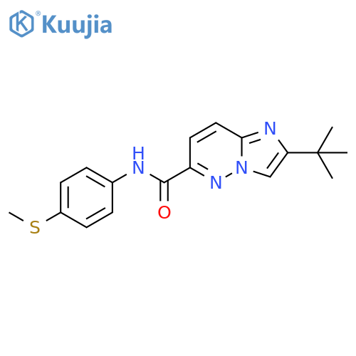2-tert-butyl-N-[4-(methylsulfanyl)phenyl]imidazo[1,2-b]pyridazine-6-carboxamide structure