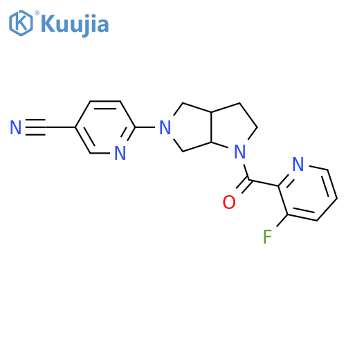 6-[1-(3-Fluoropyridine-2-carbonyl)-octahydropyrrolo[3,4-b]pyrrol-5-yl]pyridine-3-carbonitrile structure