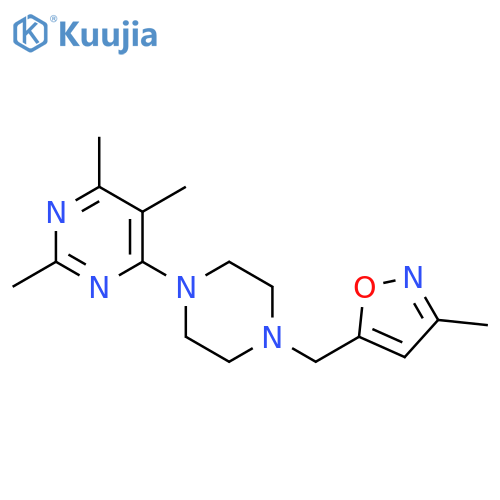2,4,5-trimethyl-6-{4-[(3-methyl-1,2-oxazol-5-yl)methyl]piperazin-1-yl}pyrimidine structure