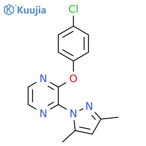 2-(4-Chlorophenoxy)-3-(3,5-dimethyl-1H-pyrazol-1-yl)pyrazine structure