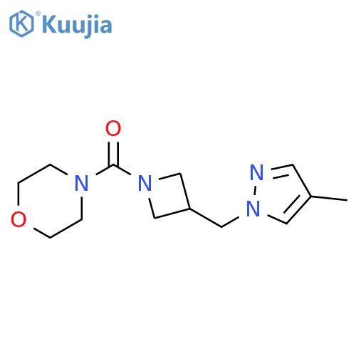4-{3-[(4-methyl-1H-pyrazol-1-yl)methyl]azetidine-1-carbonyl}morpholine structure