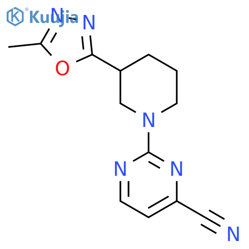 2-[3-(5-Methyl-1,3,4-oxadiazol-2-yl)piperidin-1-yl]pyrimidine-4-carbonitrile structure