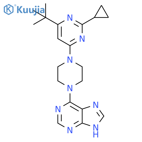 6-[4-(6-tert-butyl-2-cyclopropylpyrimidin-4-yl)piperazin-1-yl]-9H-purine structure