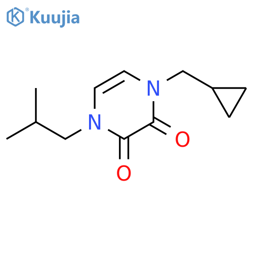 1-(cyclopropylmethyl)-4-(2-methylpropyl)-1,2,3,4-tetrahydropyrazine-2,3-dione structure